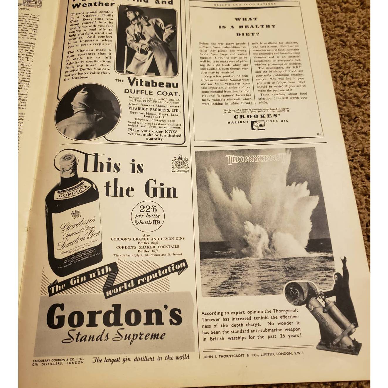 Vintage Illustrated London News October 3 1942 Magazine Issue History Collection