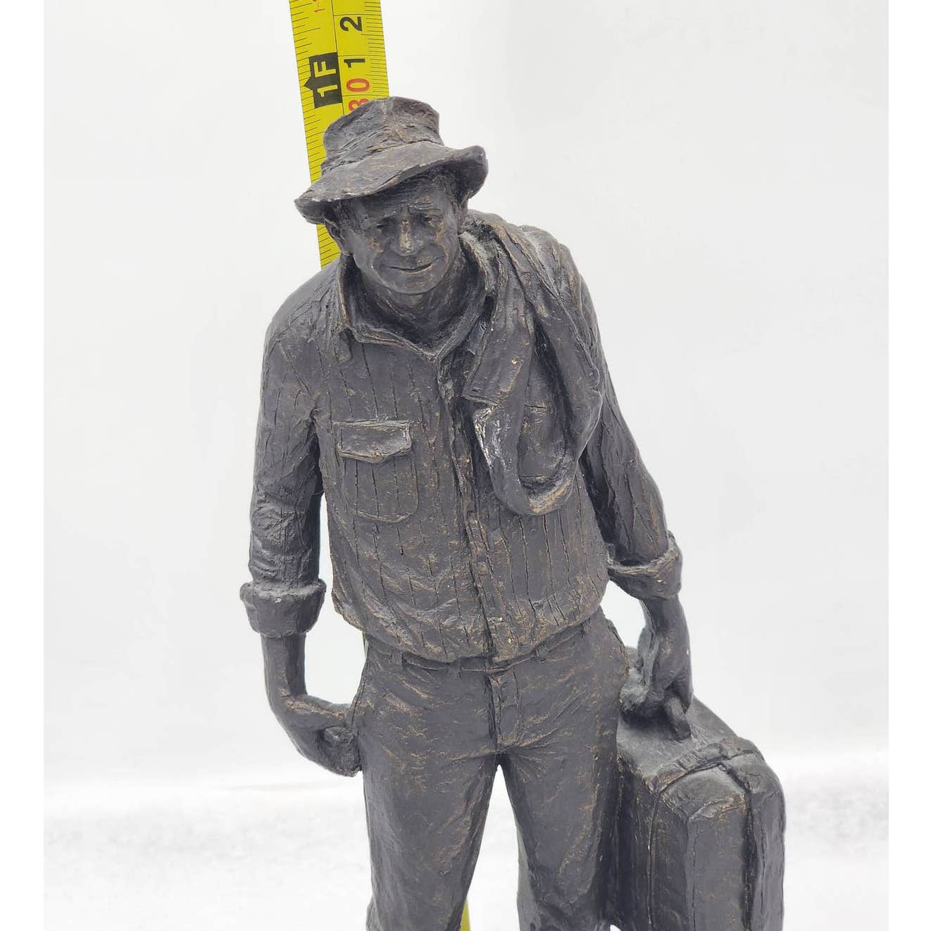 Michael Garman Sculpture Traveler American Unsung Heroes Vintage 12" Signed 1970