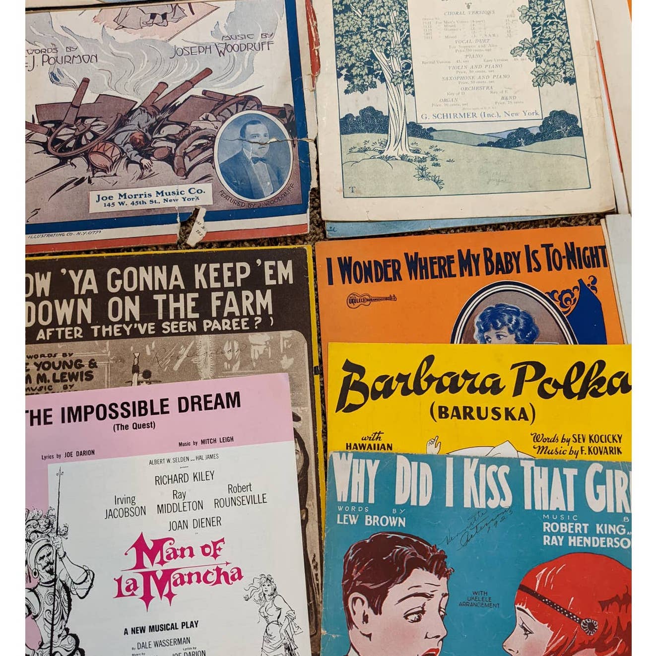 Vintage Sheet Music Lot 15+ 1920s-1960s Man of La Mancha, Art Graphics