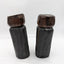 Vintage Jamaica Wooden Carved Bust Figurine Pair Female And Bearded Male 9" Tall