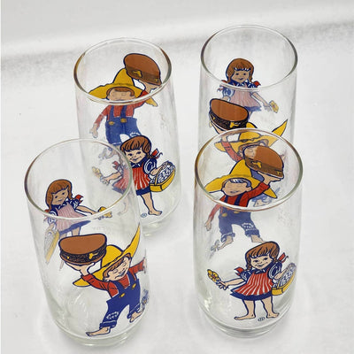 Vintage Pepsi Country Kitchen Set 4 Country Gal Country Boy Drinking Glasses