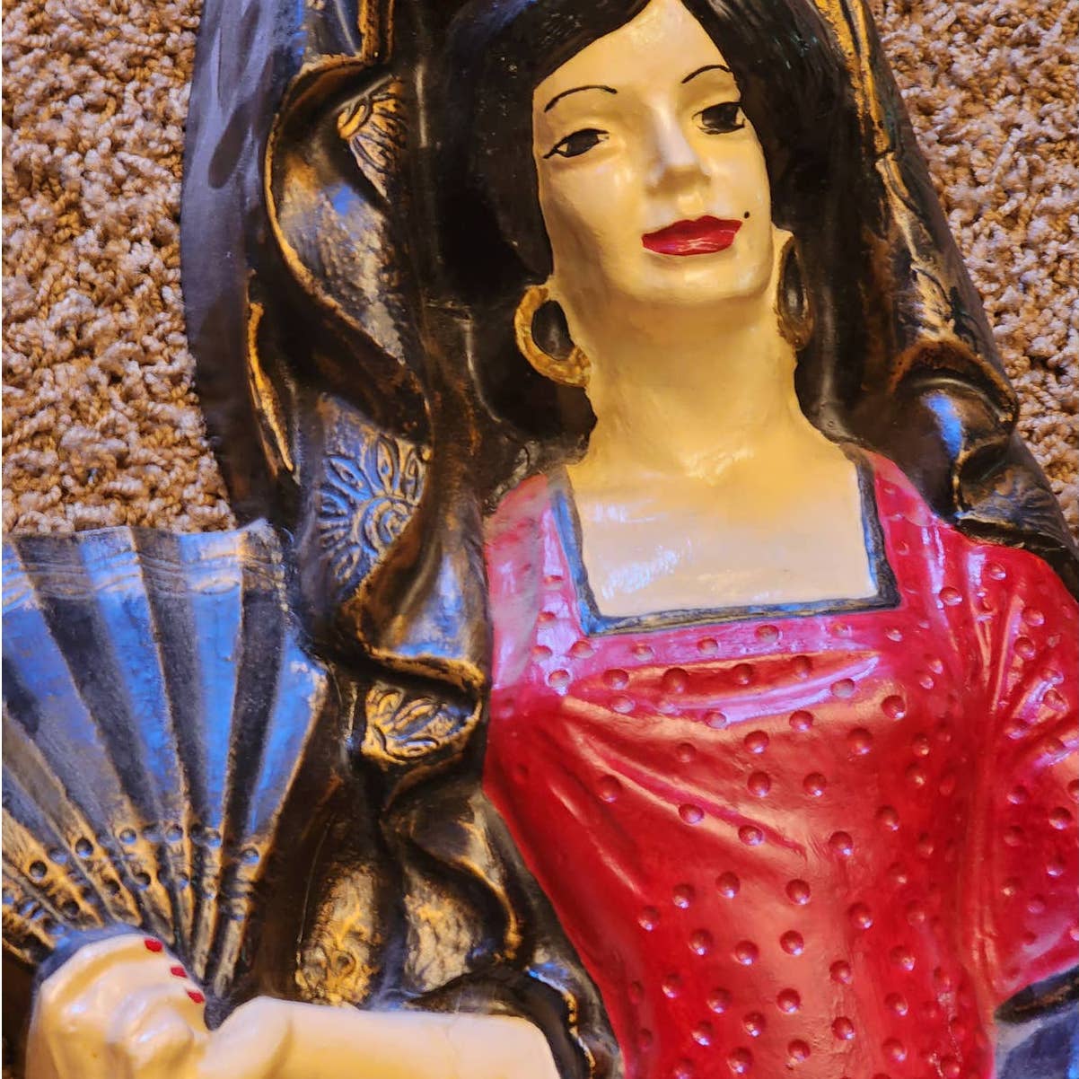 Vintage Large Spanish Matador Bullfighter Flamenco Dancer Wall Hanging 29" Tall