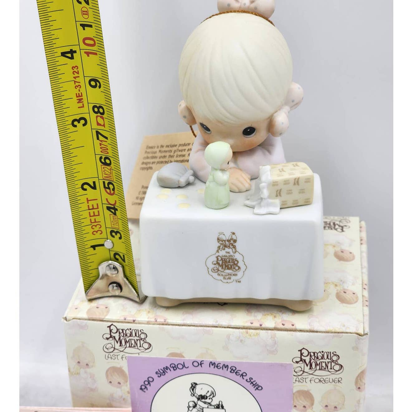 Precious Moments Figurine My Happiness C0010 1990 Symbol Of Membership Box Tags
