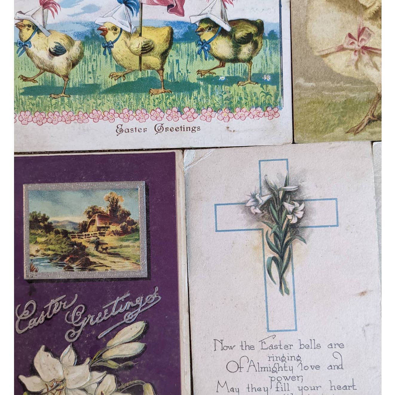 C1900s Easter Antique Postcard Set Of 5 Easter Greetings