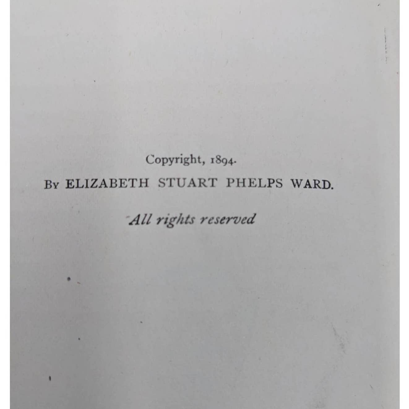 A Singular Life By Elizabeth Stuart Phelps Ward Antiquarian Novel 1901