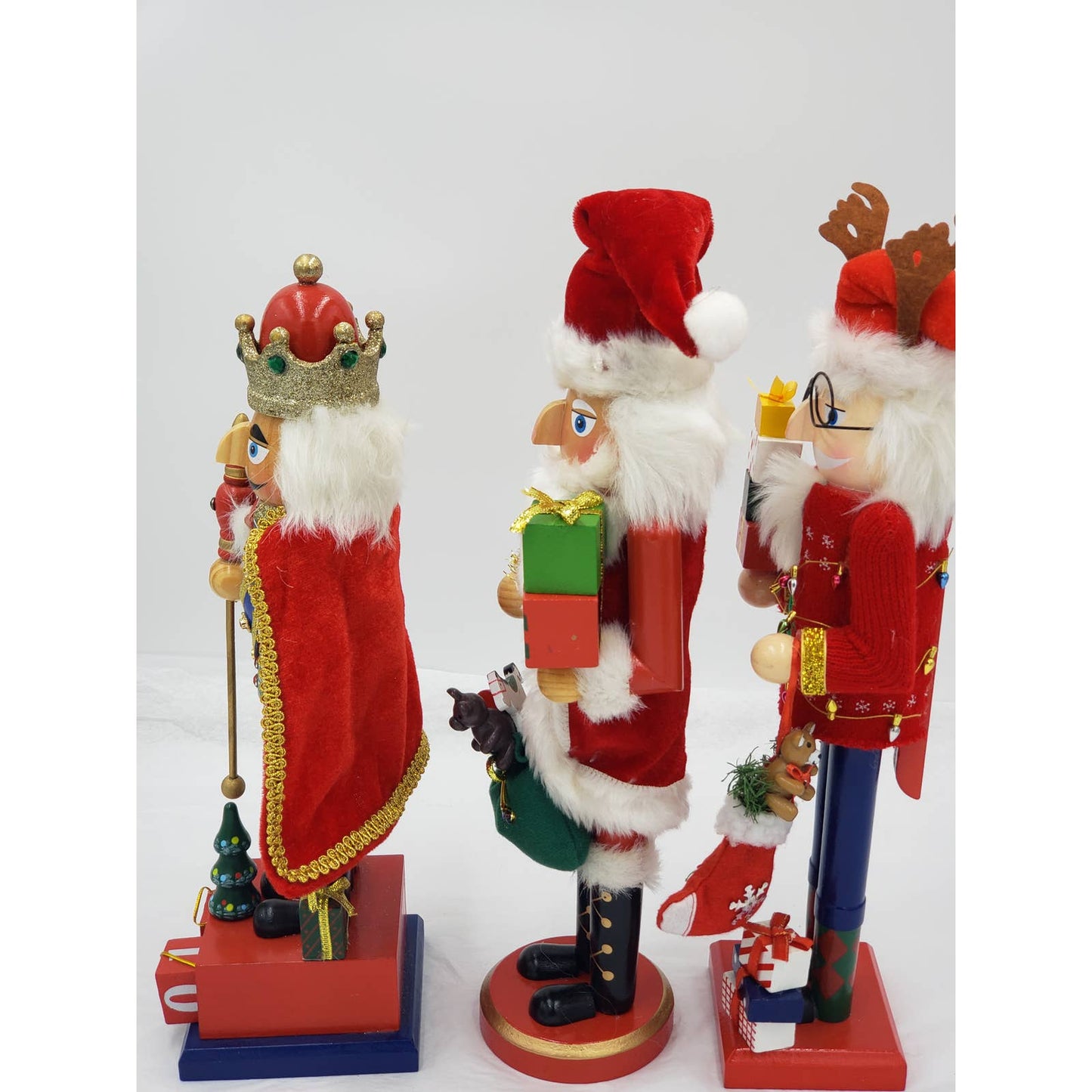 Nutcracker 14" Lot Set of 3 Ugly Christmas Sweater, Days Until Christmas, Santa