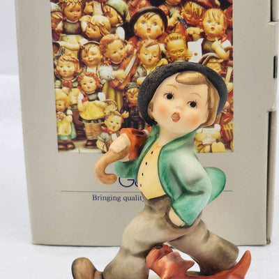 Vintage Goebel 1984 MJ Hummel Strolling Along With Box Hum 5 #988 W. Germany