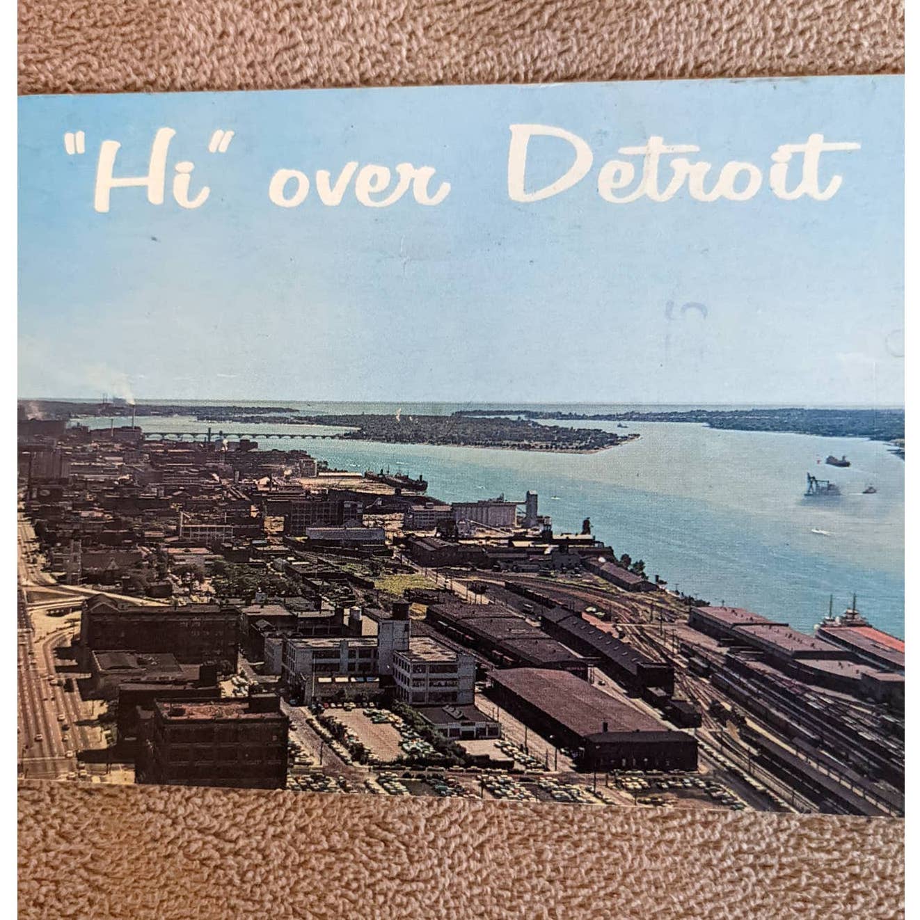Vintage Detroit Postcard Hi Over Detroit East Jefferson