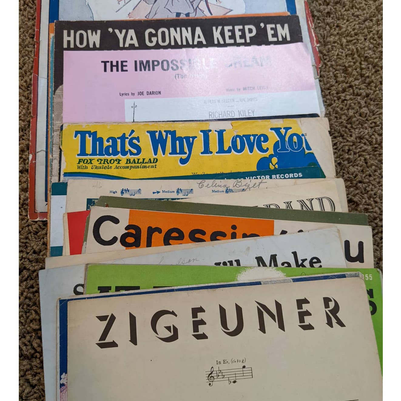 Vintage Sheet Music Lot 15+ 1920s-1960s Man of La Mancha, Art Graphics