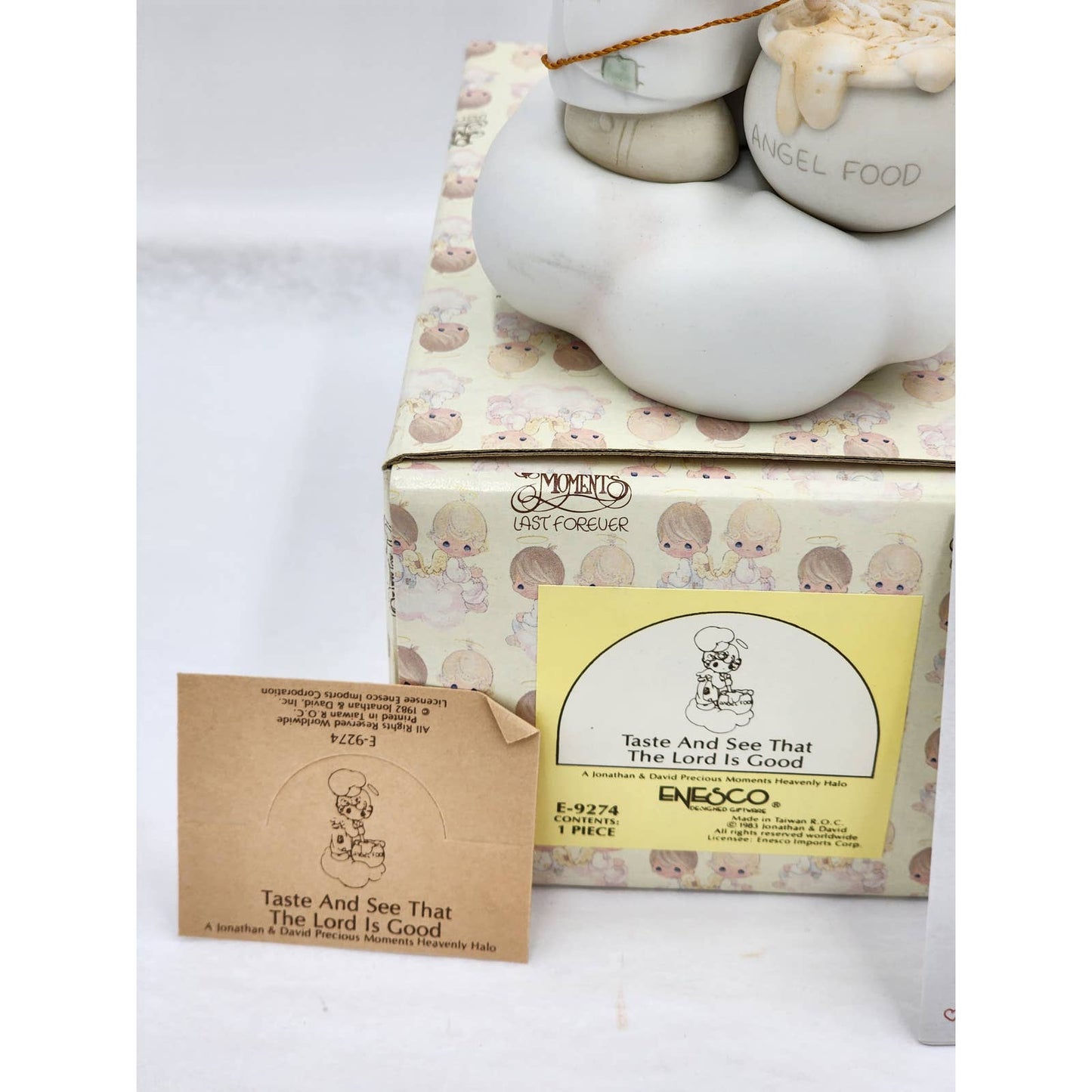 Precious Moments Figurine Taste See That The Lord Is Good E-9274 Angel Box Tags