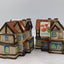 Vintage CIB Ceramic House Victorian Holiday Cookie Jars Canister Israel Set of 2