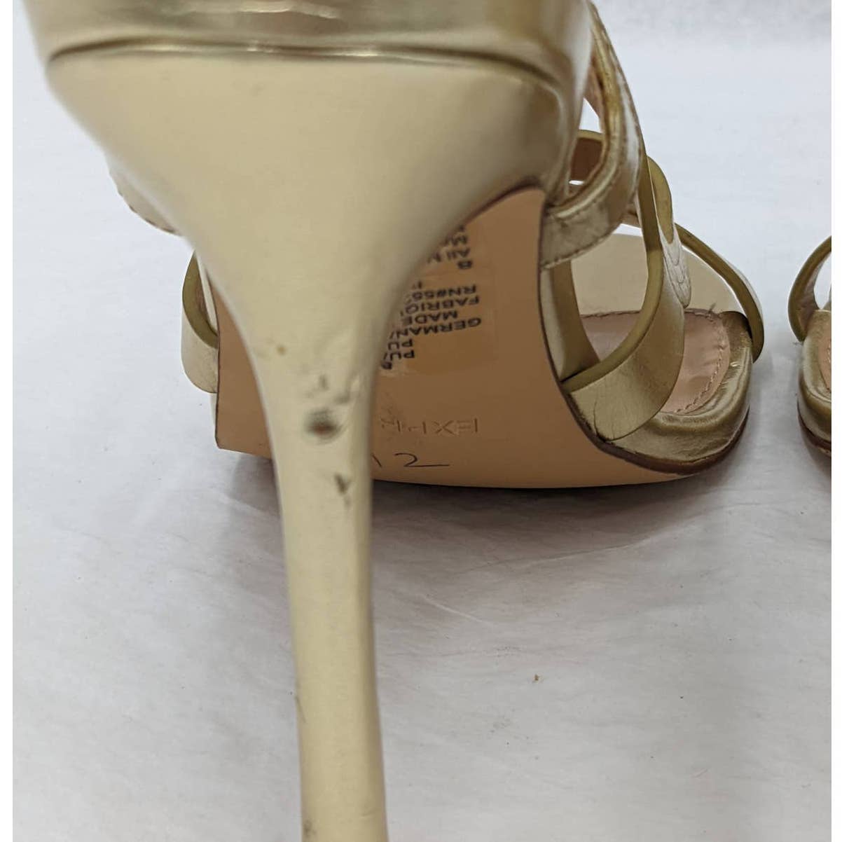Express Womens Gold Open Toe High Heels Size 8