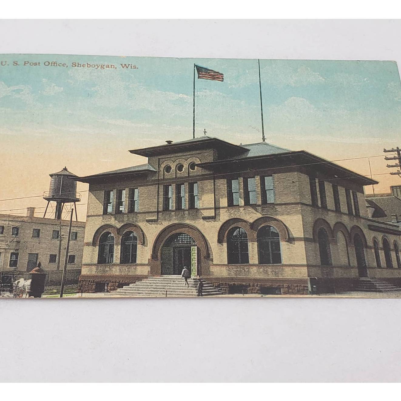 U.S. Post Office Sheboygan, Wisconsin 208350 Leighton Valentine Vintage Postcard