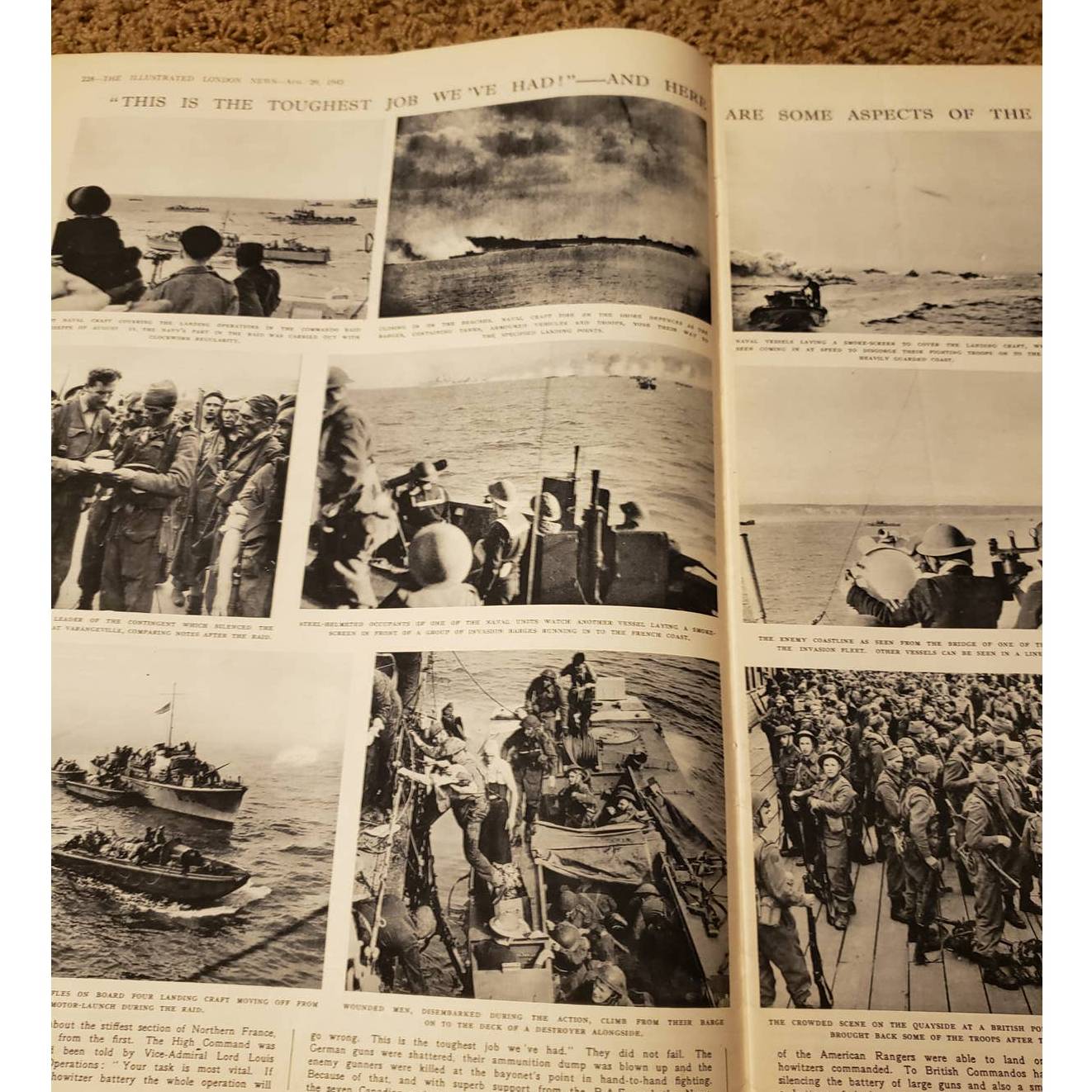 Illustrated London News Aug 29 1942 Raid Dieppe Daimler ad Focke-Wulf Churchill