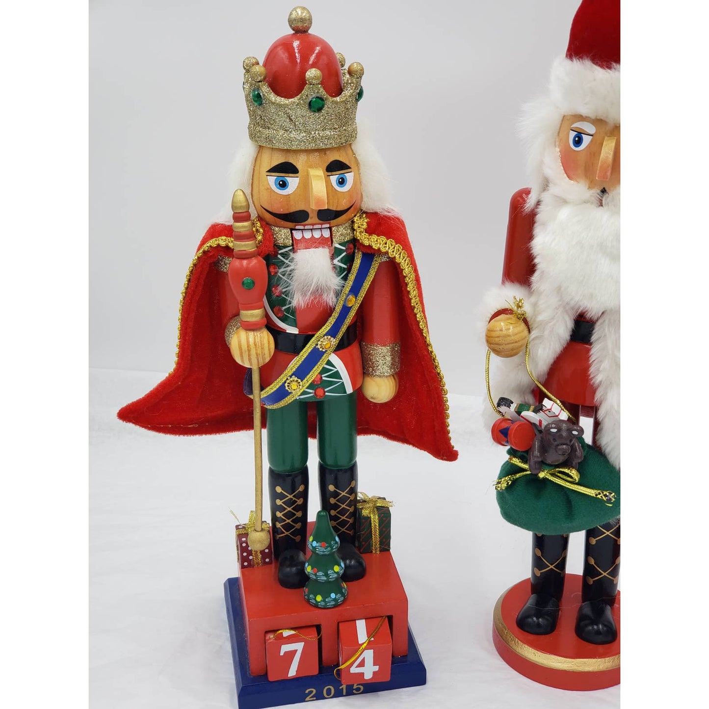 Nutcracker 14" Lot Set of 3 Ugly Christmas Sweater, Days Until Christmas, Santa