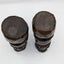 Vintage Jamaica Wooden Carved Bust Figurine Pair Female And Bearded Male 9" Tall
