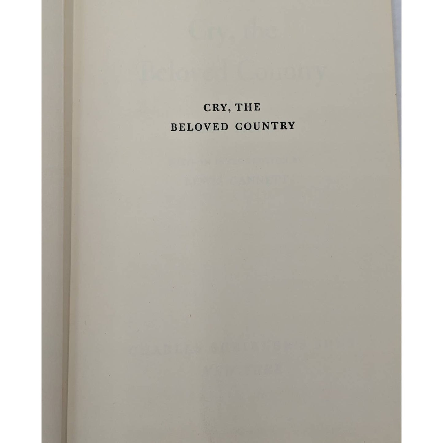 Cry The Beloved Country By Alan Paton Modern Standard Vintage Novel 1950