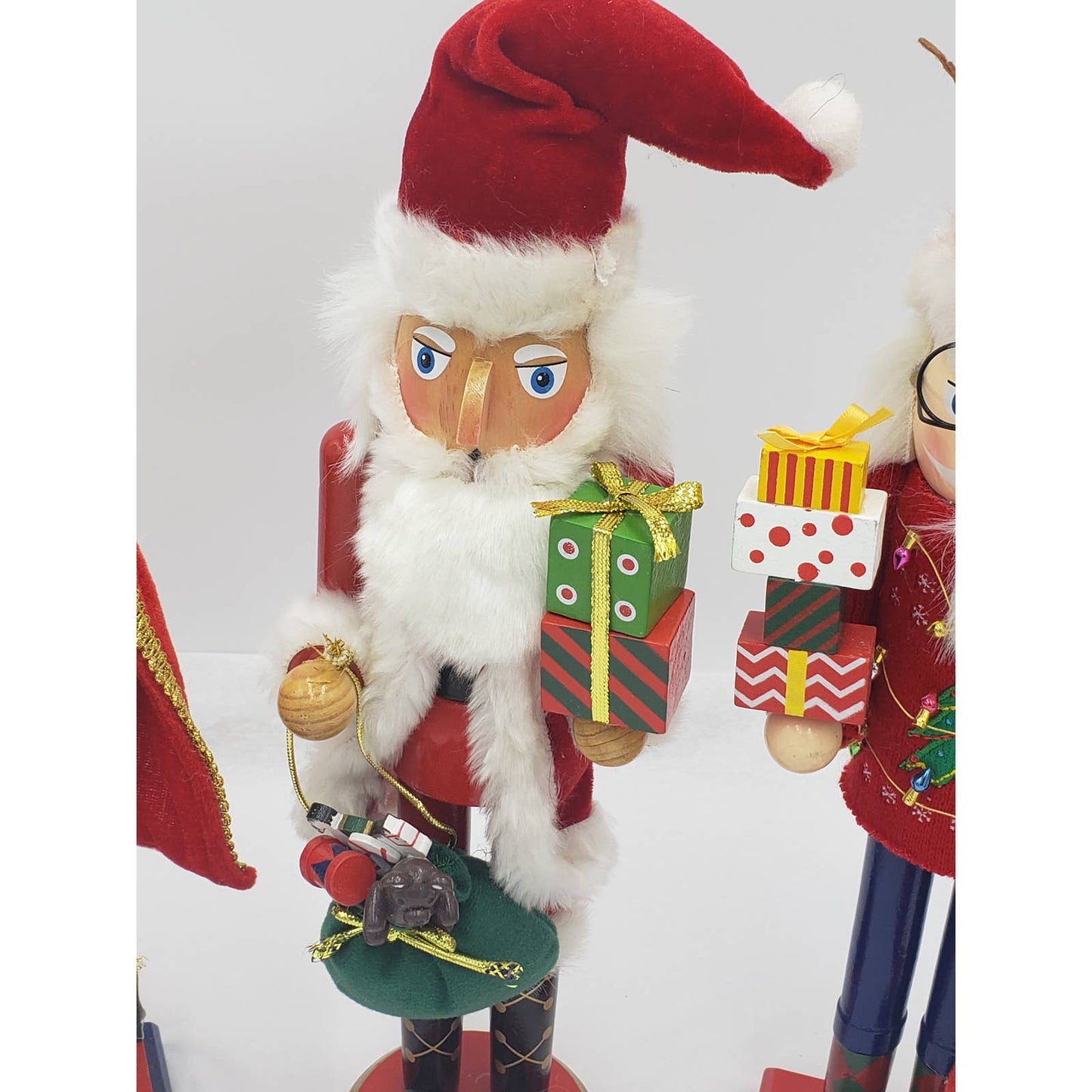 Nutcracker 14" Lot Set of 3 Ugly Christmas Sweater, Days Until Christmas, Santa