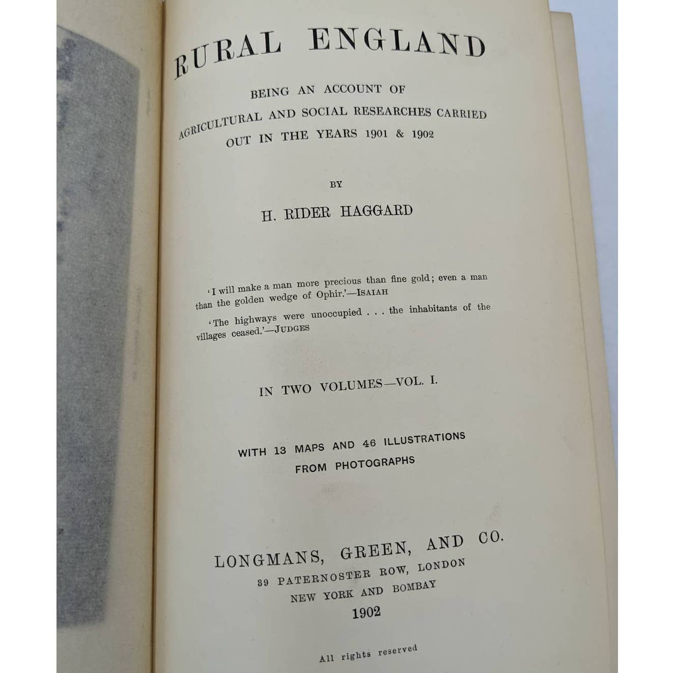 Rural England Volume 1 By H. Rider Haggard Antiquarian Agricultural 1902