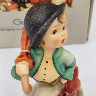 Vintage Goebel 1984 MJ Hummel Strolling Along With Box Hum 5 #988 W. Germany