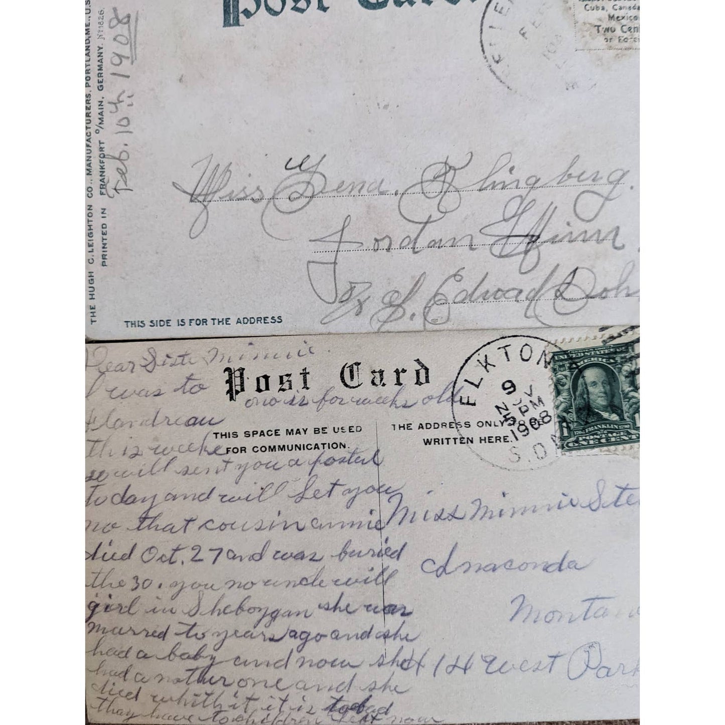 C1908 Antique Postcard Big Sioux River SD Princess Victoria Bitter Root River MT