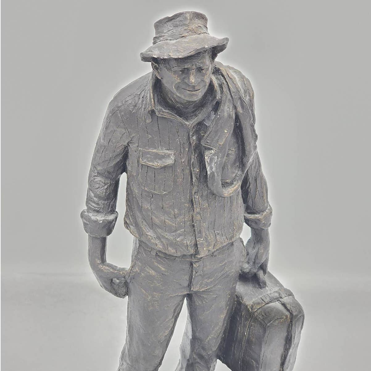 Michael Garman Sculpture Traveler American Unsung Heroes Vintage 12" Signed 1970