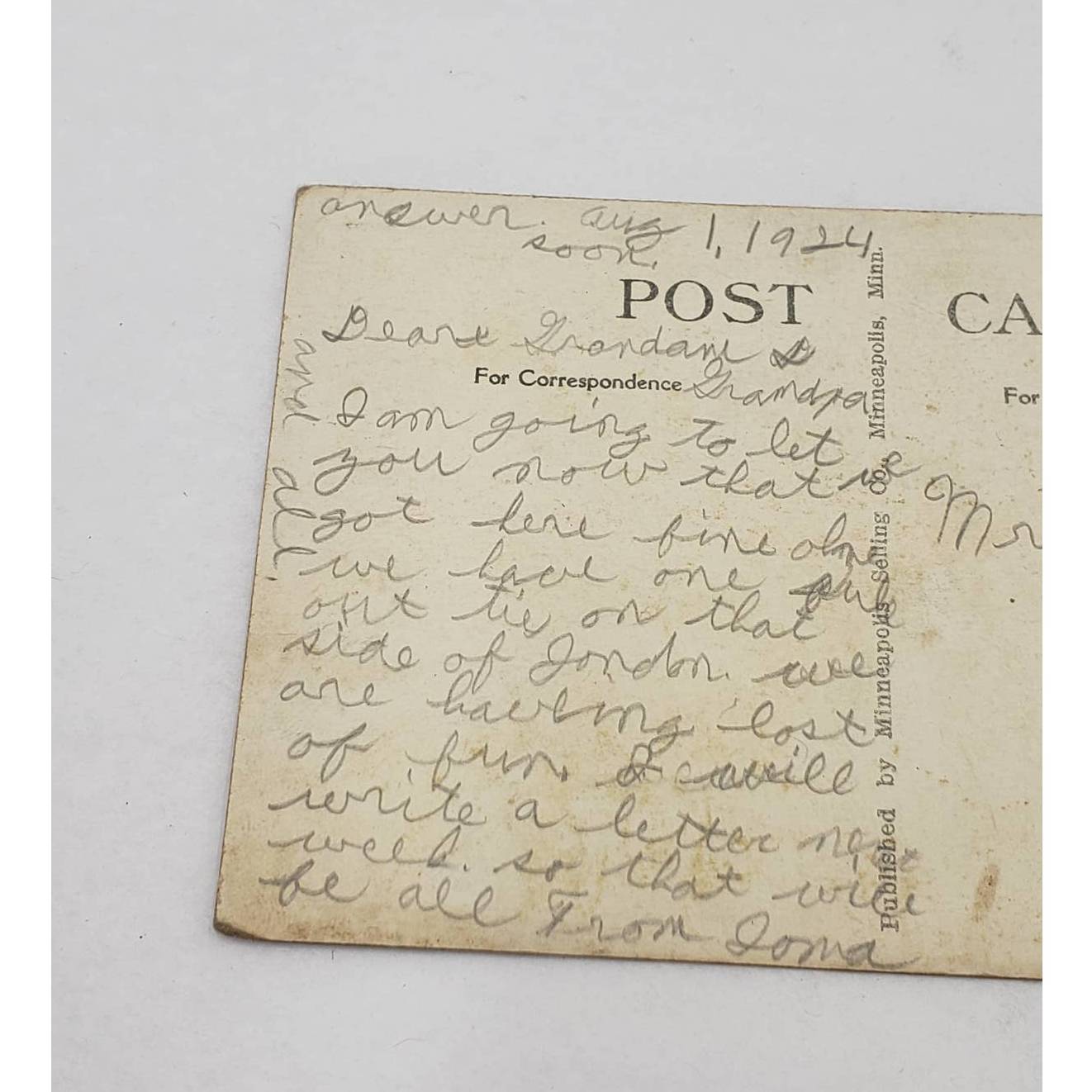 c1924 Refrectory, Minnehaha, Minneapolis, Minnesota 106 Vintage Postcard