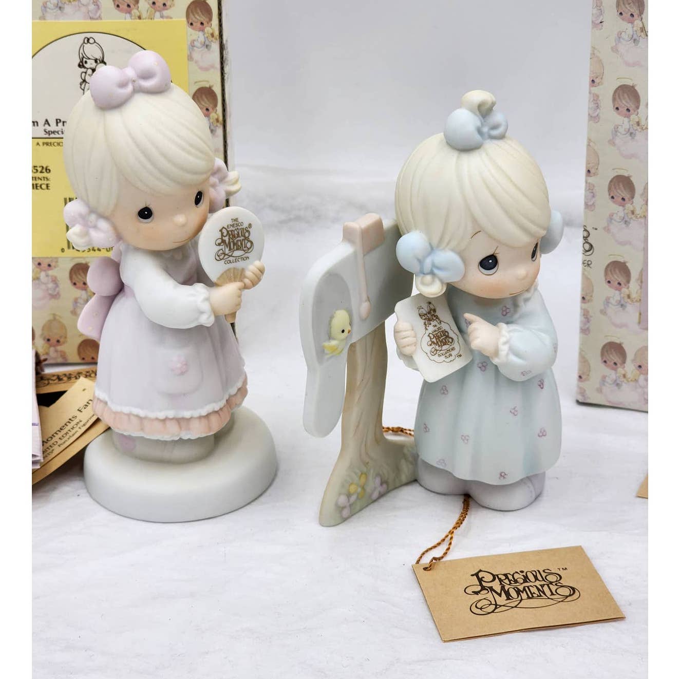 Precious Moments Fan Special 1990 Sharing The Good News Together 1991 Box & Tags