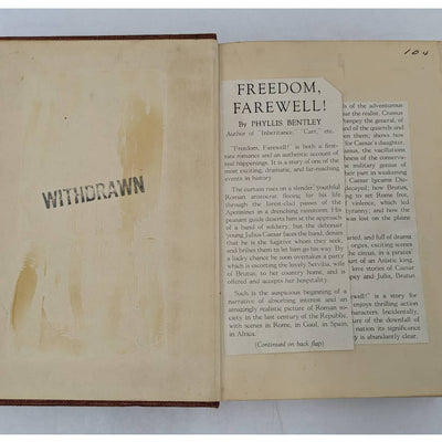 Freedom, Farewell By Phyllis Bentley Vintage Novel Book 1936