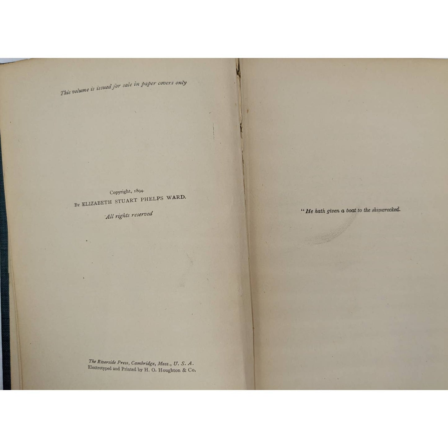 A Singular Life By Elizabeth Stuart Phelps Ward Antiquarian Novel 1901