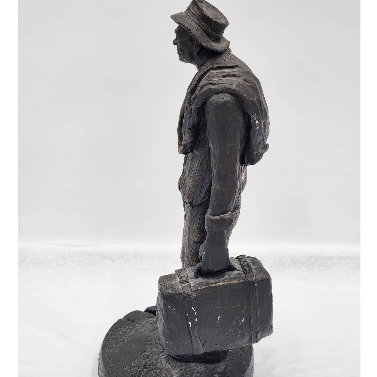 Michael Garman Sculpture Traveler American Unsung Heroes Vintage 12" Signed 1970