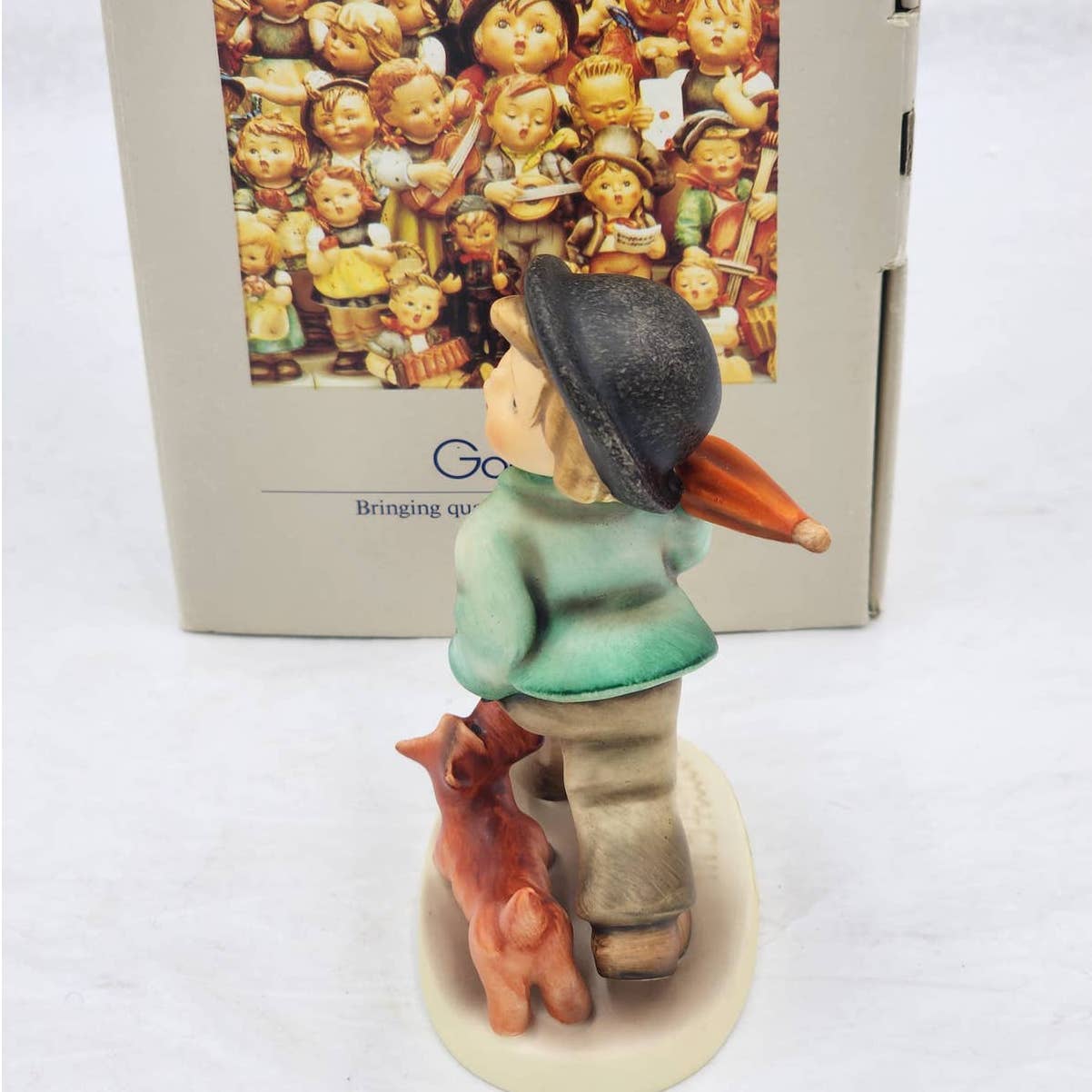 Vintage Goebel 1984 MJ Hummel Strolling Along With Box Hum 5 #988 W. Germany