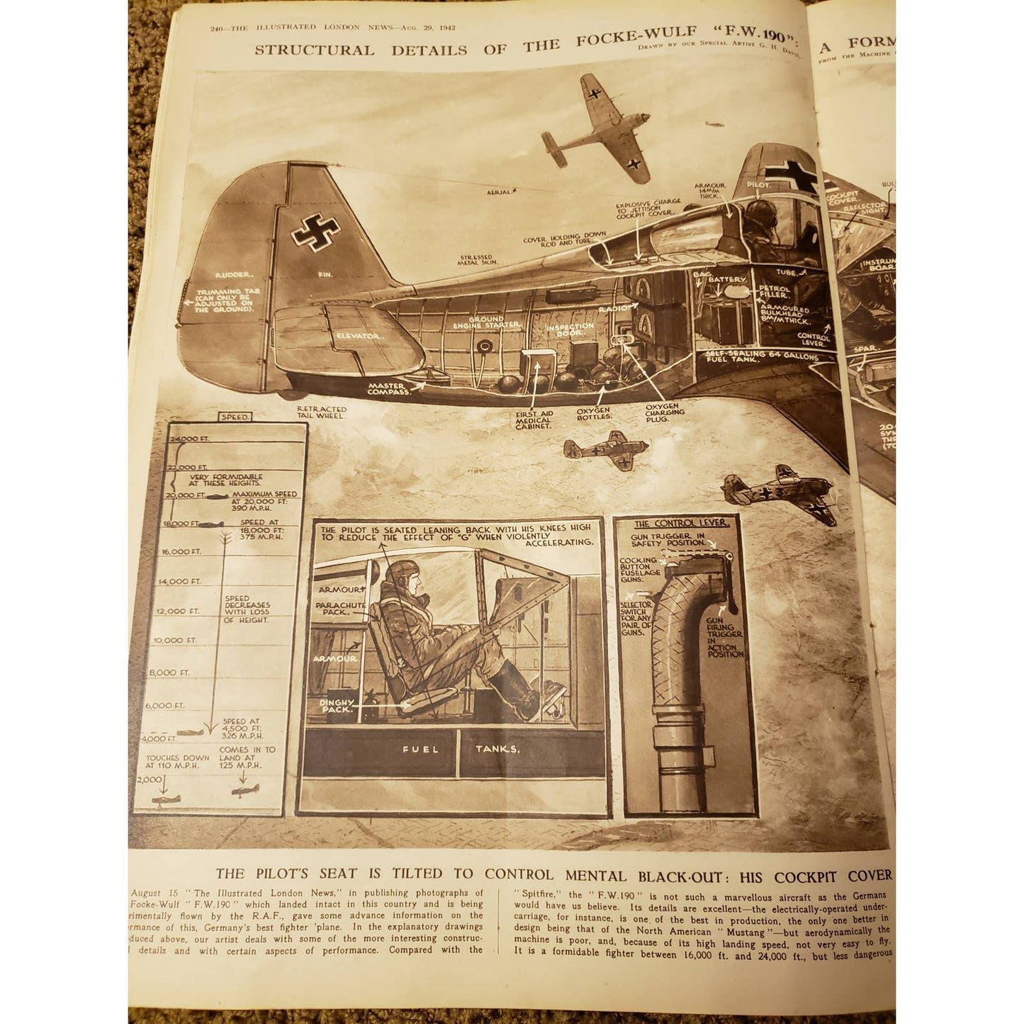 Illustrated London News Aug 29 1942 Raid Dieppe Daimler ad Focke-Wulf Churchill