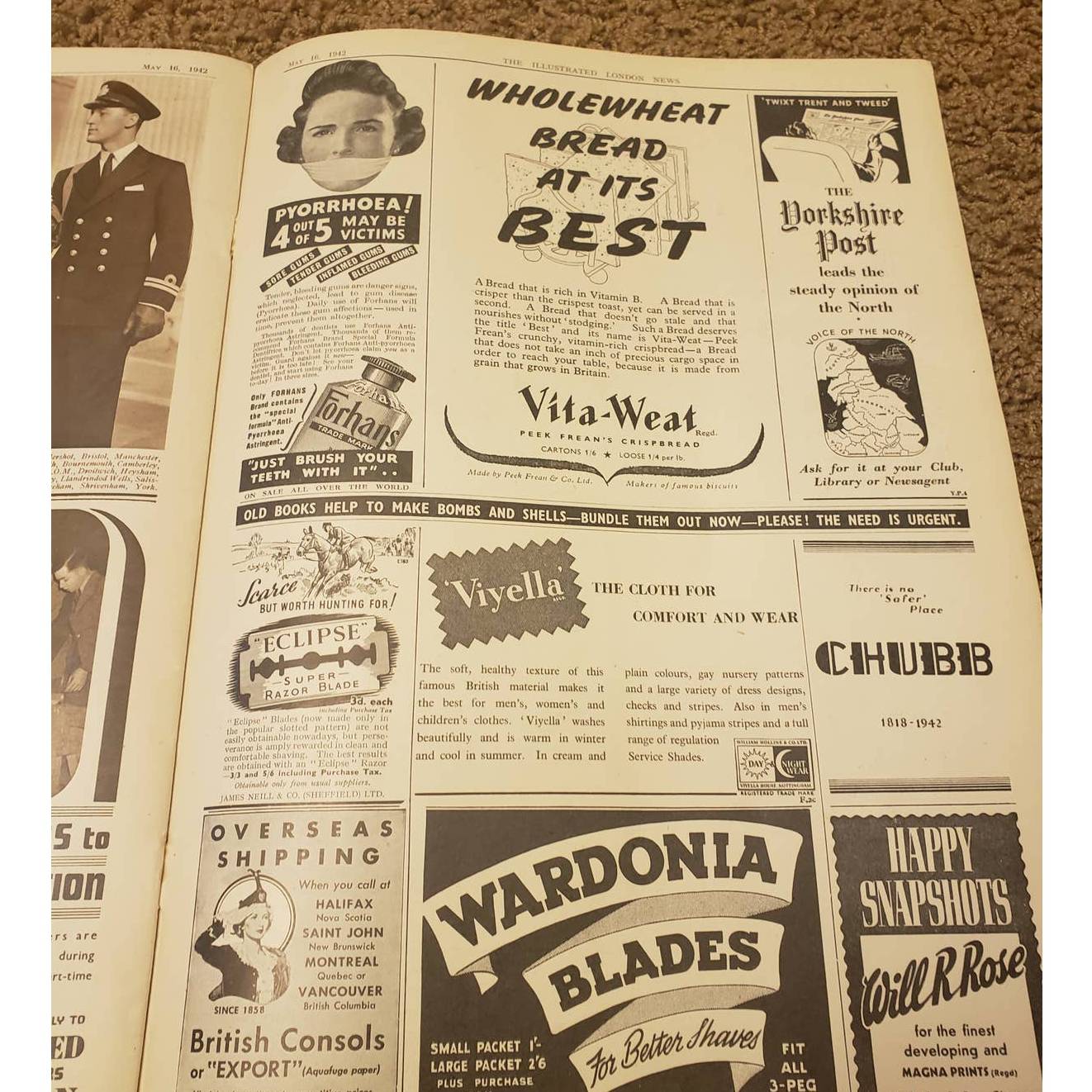 Vintage Illustrated London News May 16 1942 Royal Family, Japanese Warships, WW2