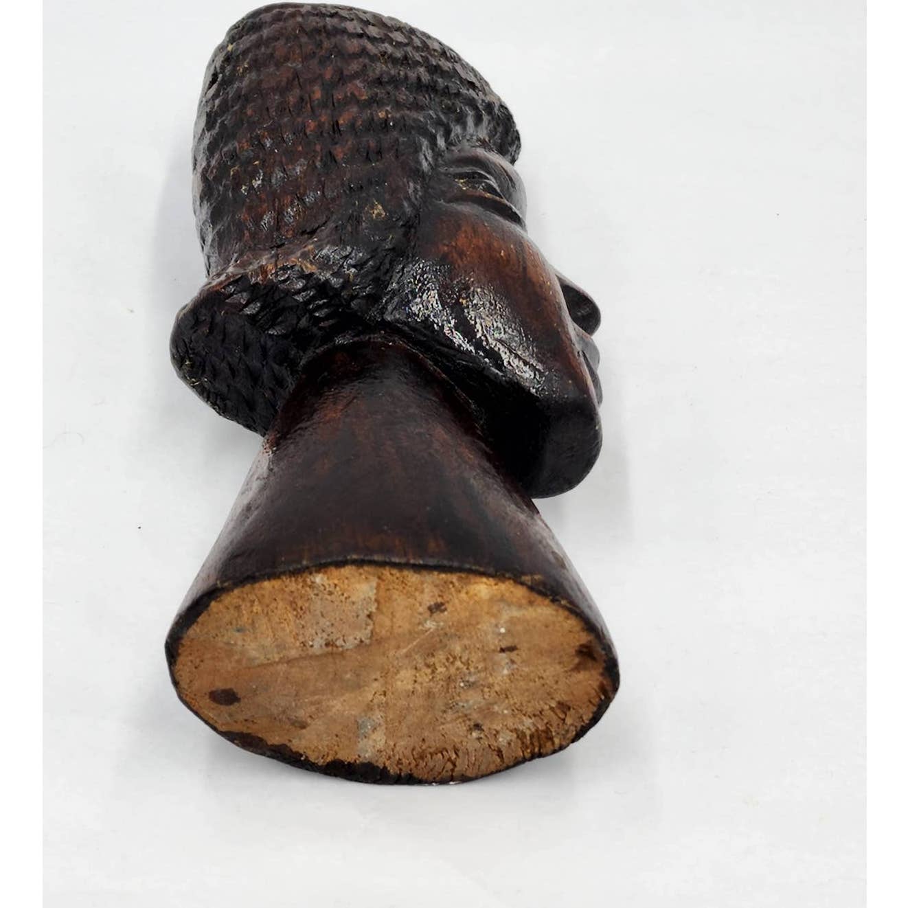 Vintage African Figurine Hand Carved Wooden Sculpture Statue Bust 8" Tall
