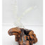 Vintage Glass Eagle Resting Glass Branch Rested Large Wood Base Tree Trunk 16"