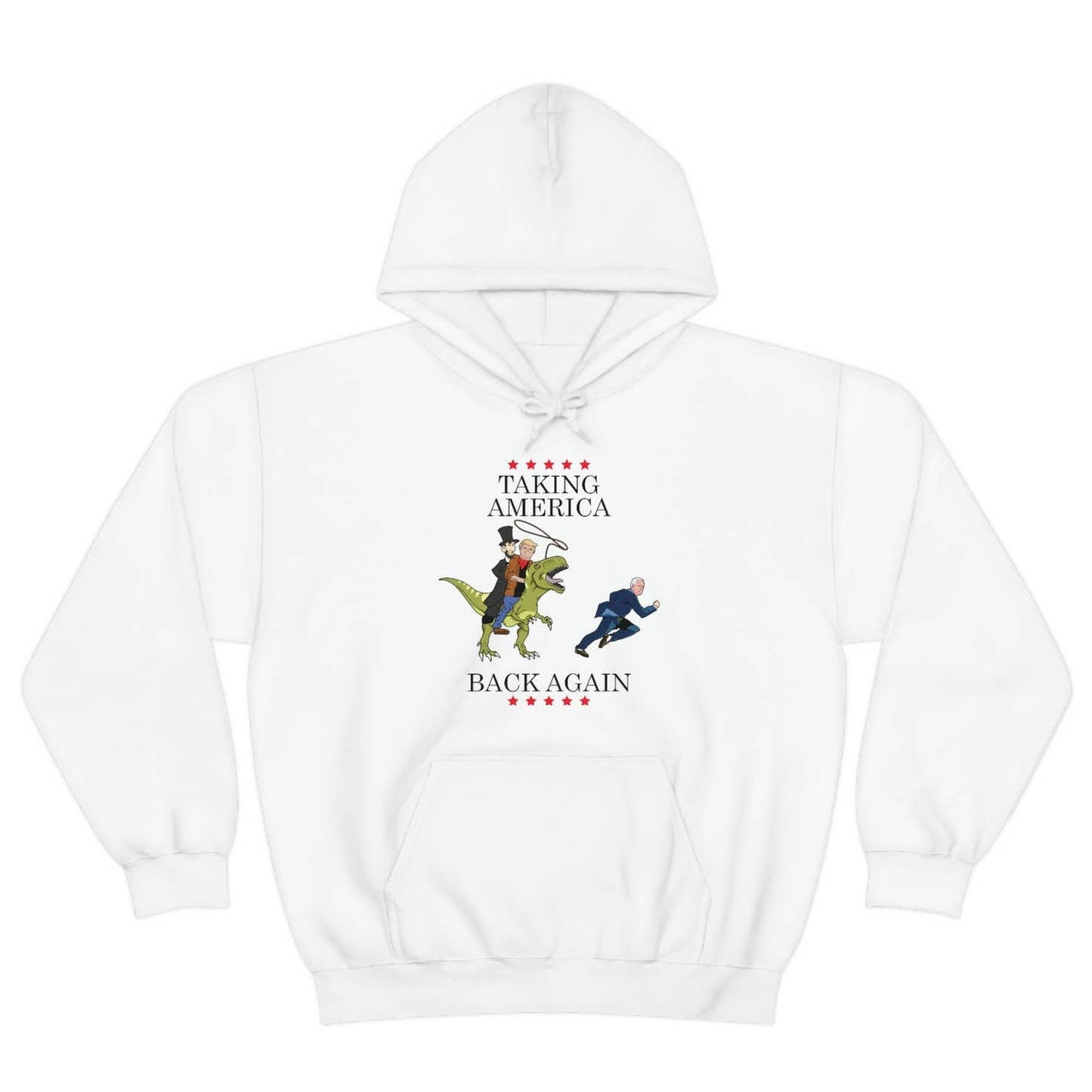 Trump Lincoln Taking America Back Again Unisex Hooded Sweatshirt Riding Dinosaur