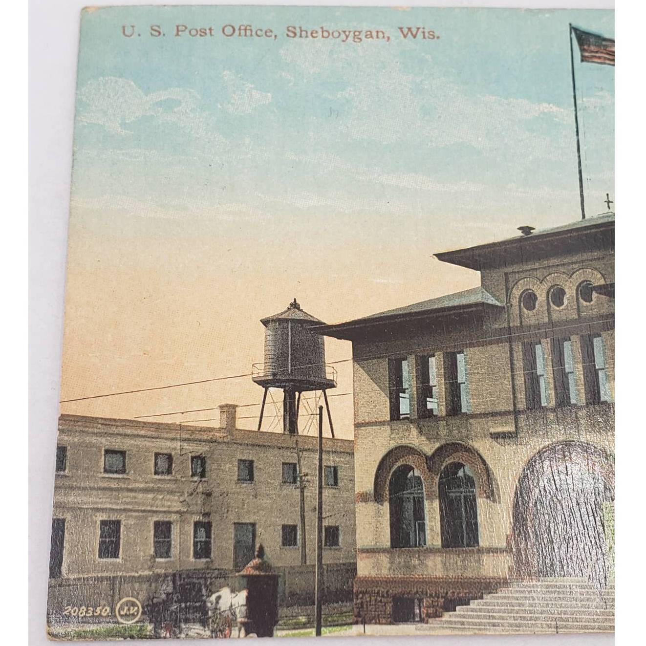 U.S. Post Office Sheboygan, Wisconsin 208350 Leighton Valentine Vintage Postcard