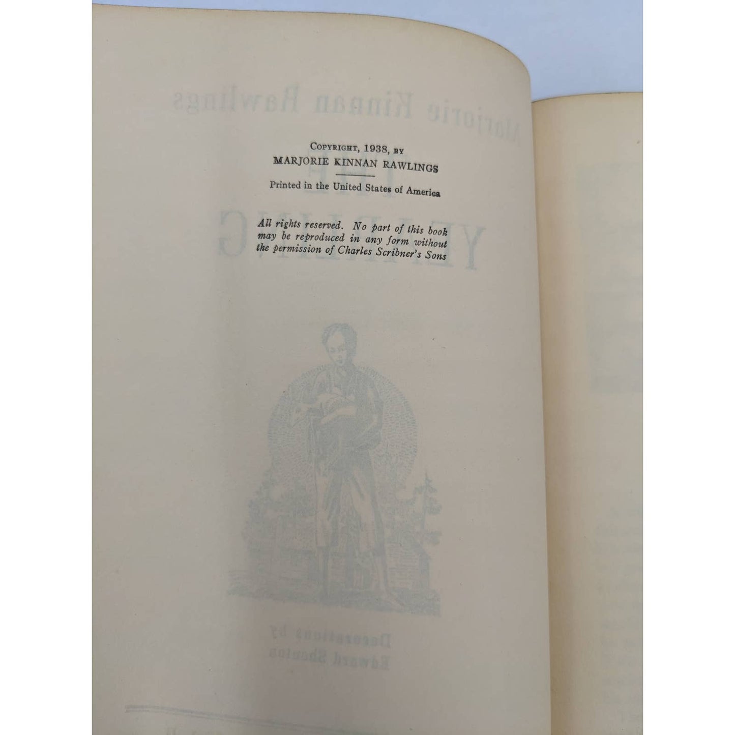 The Yearling By Marjorie Kinnan Rawlings Antiquarian Vintage Early Printing 1938