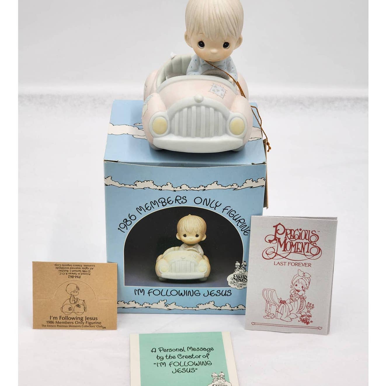 Precious Moments I'm Following Jesus 1986 Members Only PM-862 Vintage Box Tags