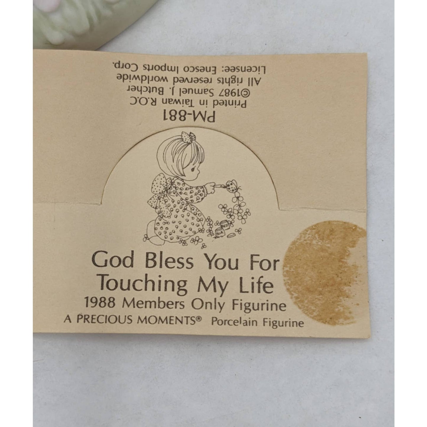 Precious Moments Members Only Figurine God Bless You For Touching My Life W/Box