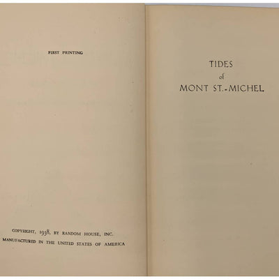 Tides Of Mont St. Michel By Roger Vercel Vintage Book First Printing 1938