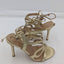 Express Womens Gold Open Toe High Heels Size 8