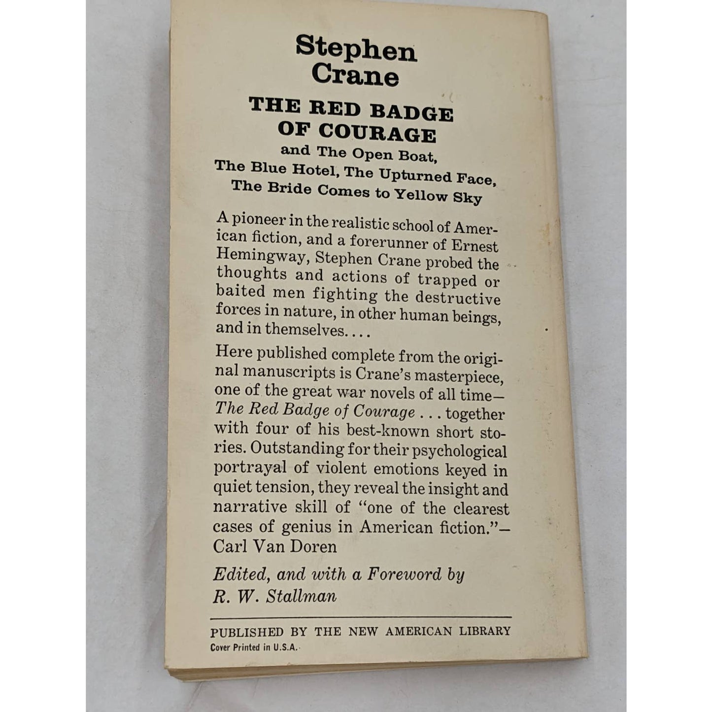 The Red Badge Of Courage By Stephen Crane Civil War Novel Vintage Paperback 1961
