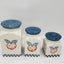 Canister w/Lids Set of 3 Marketplace Apples and Gingham Portugal 9" Tallest