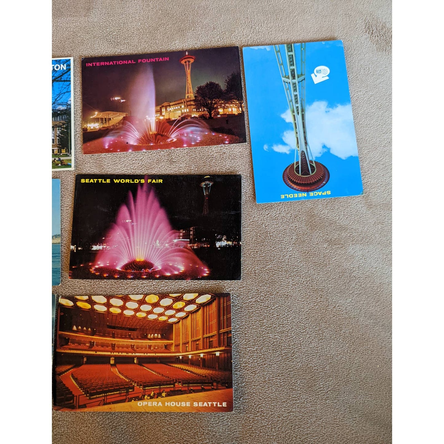 Vintage Seattle World Fair Postcard Lot Washington Opera House, Alweg Monorail