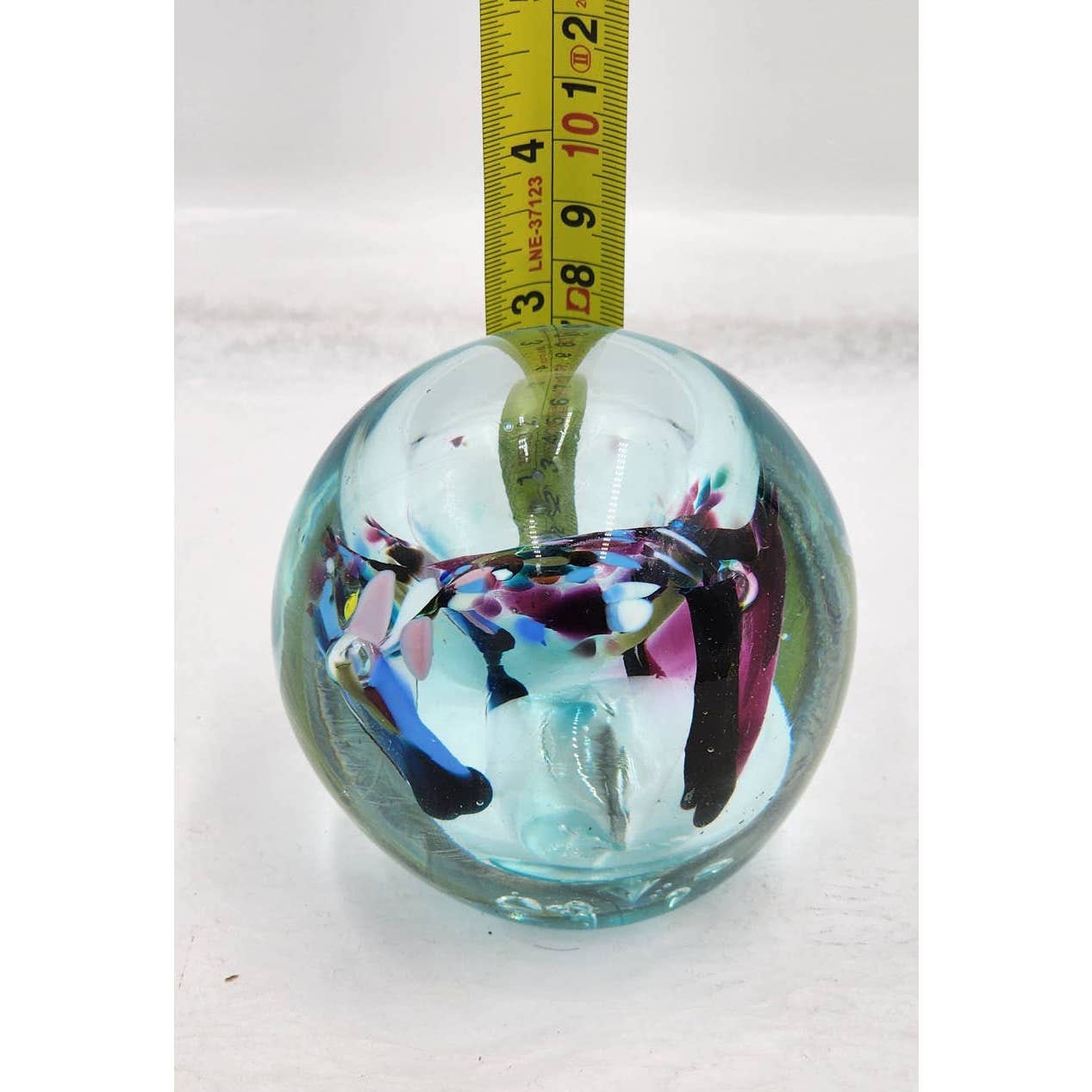Paperweight Glass Vintage Art Glass Beautiful Multicolor Colorful 3"