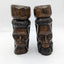 Vintage Jamaica Wooden Carved Bust Figurine Pair Female And Bearded Male 9" Tall