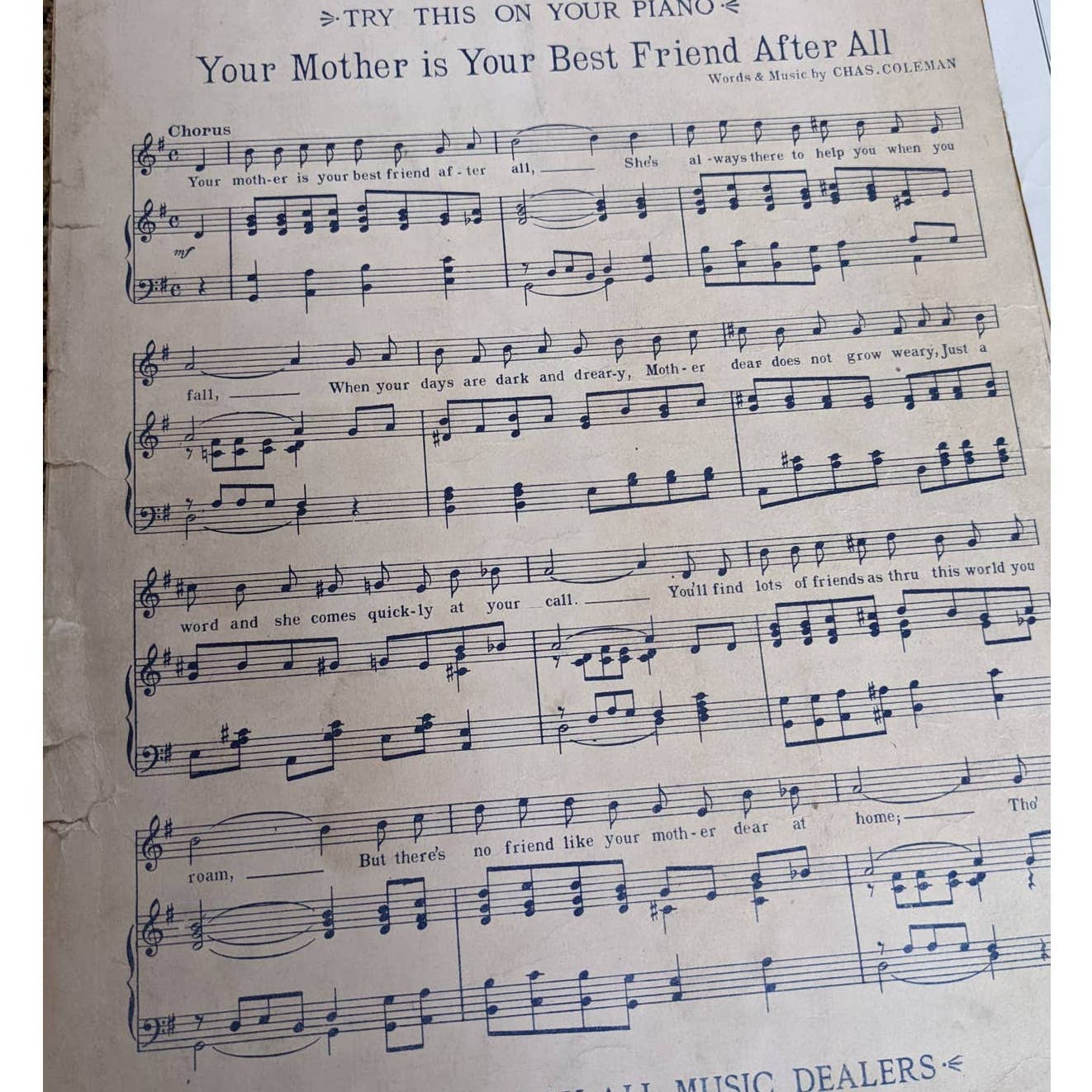 Vintage 1905-1930s Lot 6 Sheet Music Beautiful Blue Danube, Boy Roy, Piano