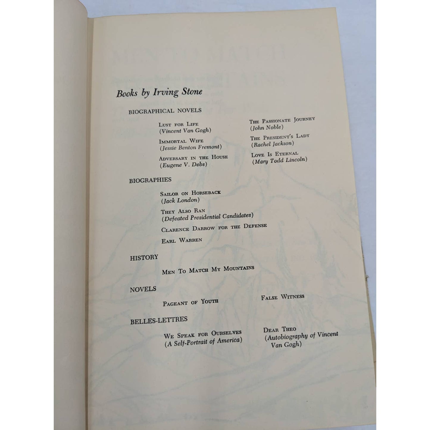 Men To Match My Mountains By Irving Stone Far West 1840-1900 Vintage Book 1956